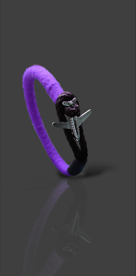 Bracelet avion mauve