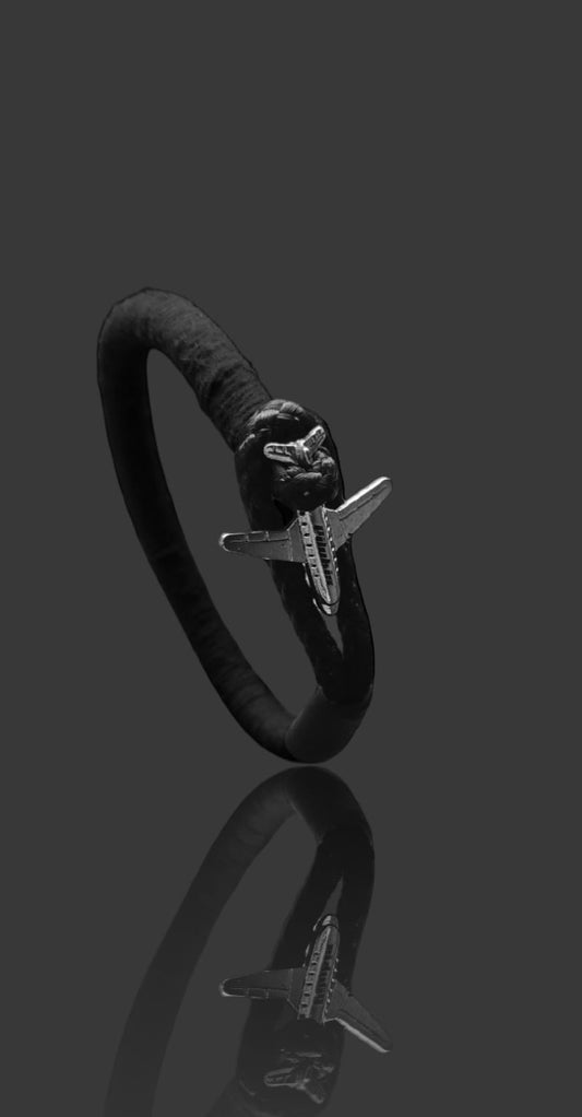 Bracelet avion noir